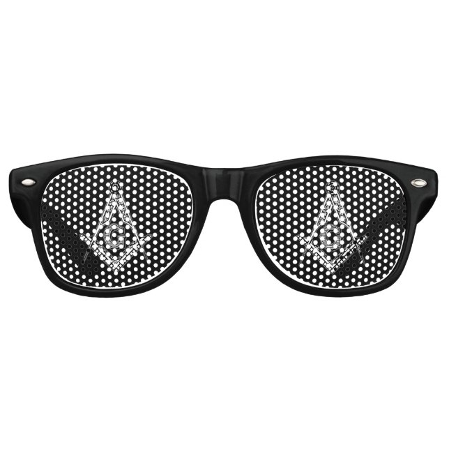 Freemason (Black) Retro Sunglasses (Front)