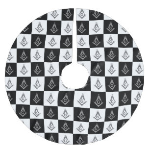 Freemason Checkered Pattern Brushed Polyester Tree Skirt