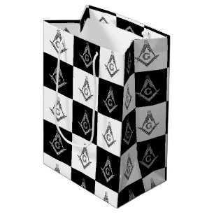Freemason Checkered Pattern Medium Gift Bag