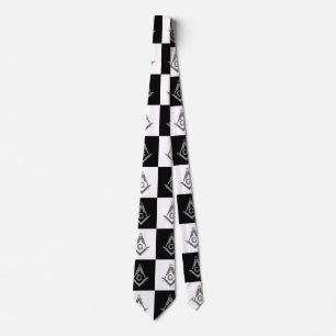 Freemason Checkered Pattern Tie