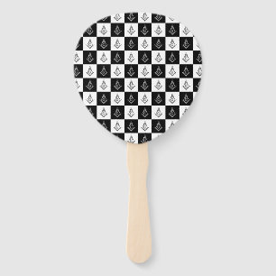 Freemason Chequered Pattern Hand Fan