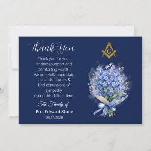 Freemason Forget Me not Sympathy Funeral Invitation