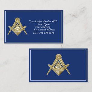 Freemason Freemasonry Symbol Masonic Blue Business Card