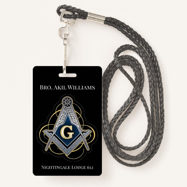 Freemason  ID badge (Back with Lanyard)