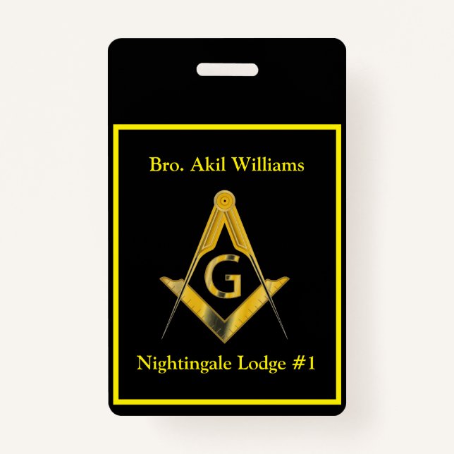 Freemason  ID badge (Back)