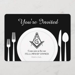 Freemason Invitation, Masonic Dinner Custom Invite