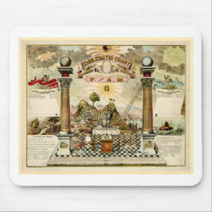 Freemason Masonic Emblematic Chart Mouse Pad