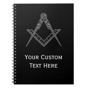 Freemason Masonic Gifts Square and Compass Black Notebook