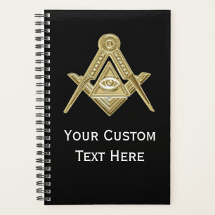 Freemason Masonic Gifts Square and Compass Black Planner
