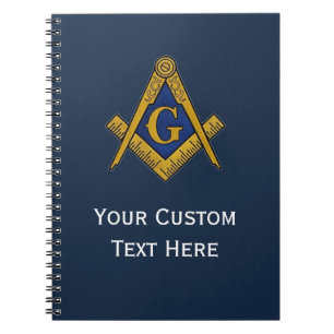 Freemason Masonic Gifts Square and Compass Blue Notebook