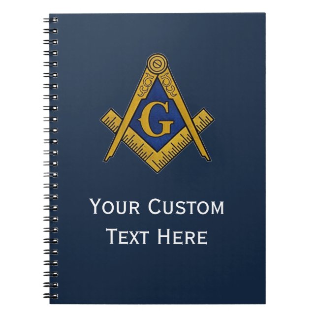 Freemason Masonic Gifts Square and Compass Blue Notebook (Front)