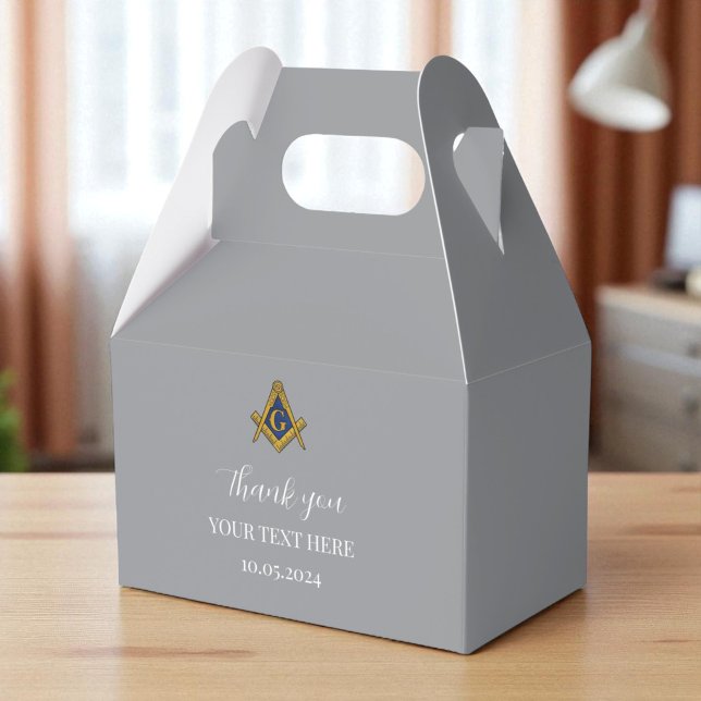 Freemason Masonic Grey Minimalist Elegant Modern Favour Box (Creator Uploaded)