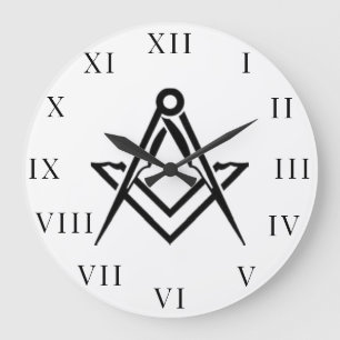 Freemason Masonic Lodge Masonry Large Clock