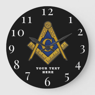 Freemason Masonic Lodge Masonry  Large Clock