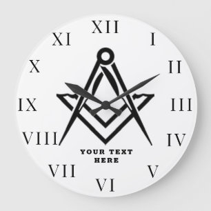 Freemason Masonic Lodge Masonry  Large Clock