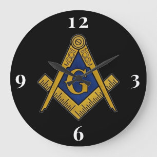 Freemason Masonic Lodge Masonry  Large Clock