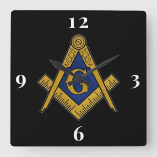 Freemason Masonic Lodge Masonry  Square Wall Clock