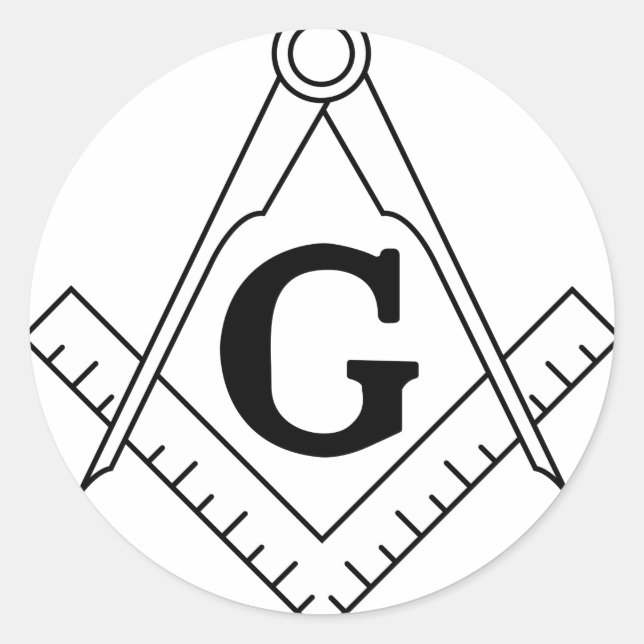 Freemason masonic logo classic round sticker (Front)