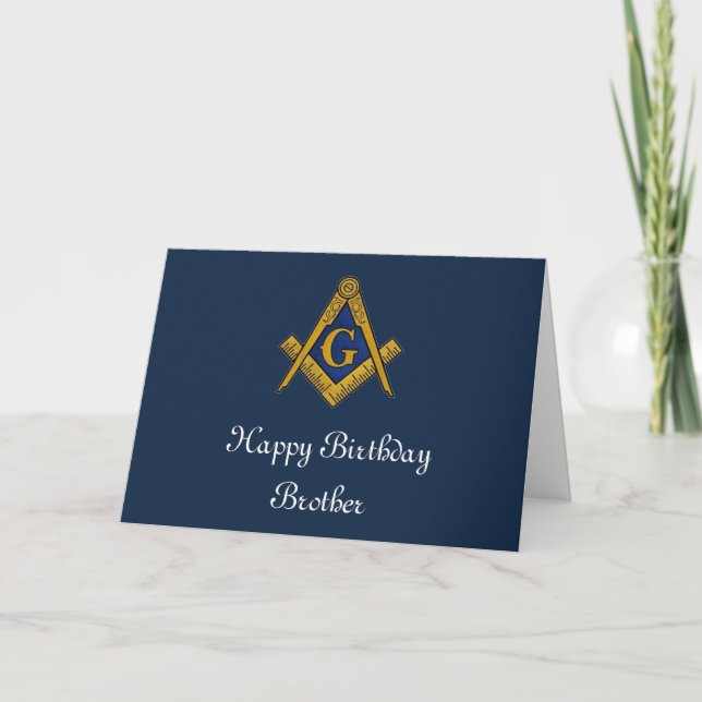 Freemason Masonic Mason Freemason Birthday Thank You Card (Front)