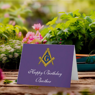 Freemason Masonic Mason Freemason Birthday Thank You Card