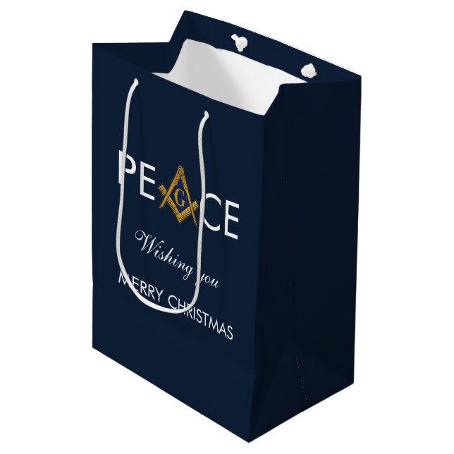 Freemason Masonic Mason Freemason Christmas Medium Gift Bag (Front Angled)