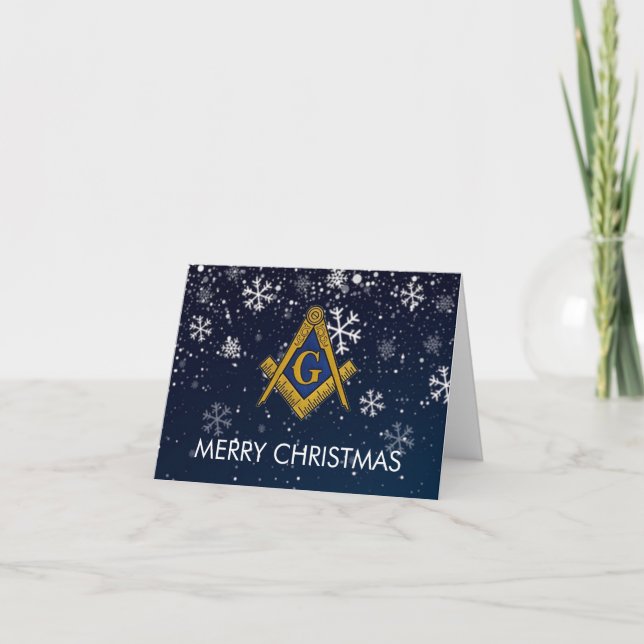 Freemason Masonic Mason Freemason Christmas Thank You Card (Front)