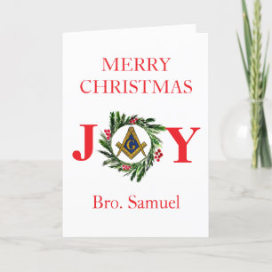 Freemason Masonic Mason Freemason Christmas Thank You Card