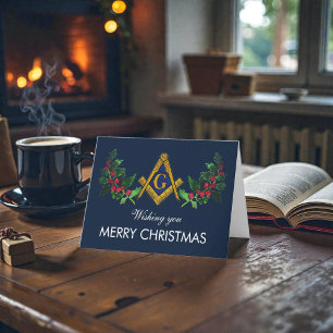 Freemason Masonic Mason Freemason Christmas Thank You Card