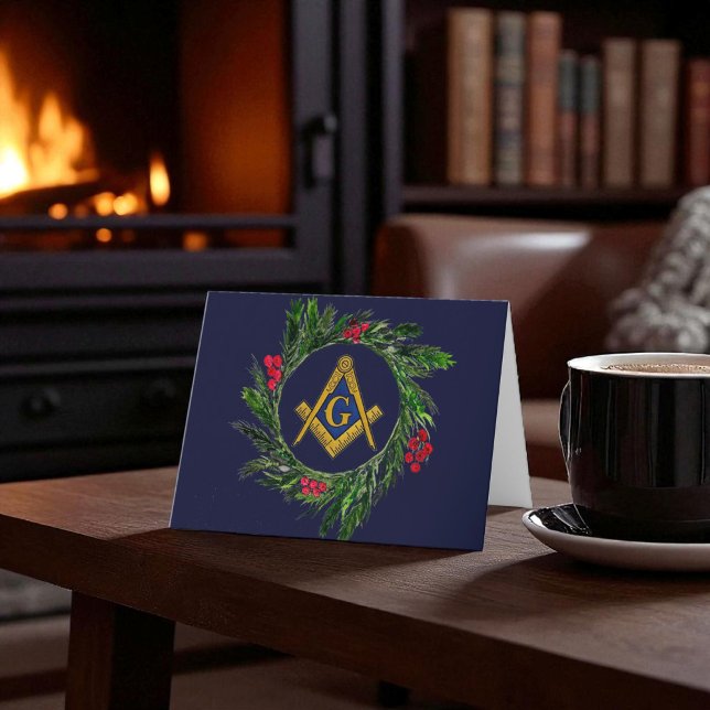 Freemason Masonic Mason Freemason Christmas Thank You Card (Creator Uploaded)