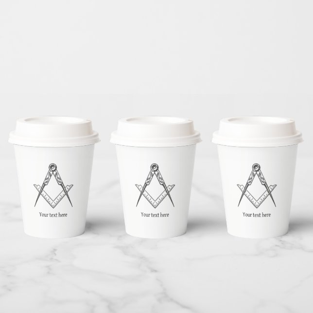 Freemason Masonic Masonry Symbol Mason Paper Cups (Multi)