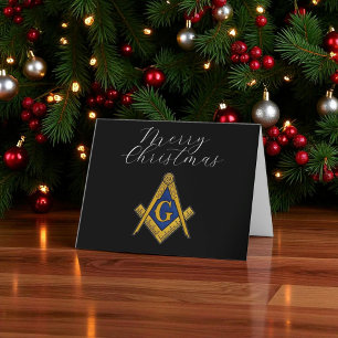 Freemason Masonic Square and Compass Christmas Thank You Card