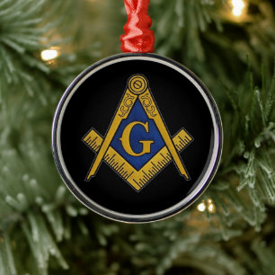 Freemason Masonic Square and Compass Freemasonry Metal Ornament