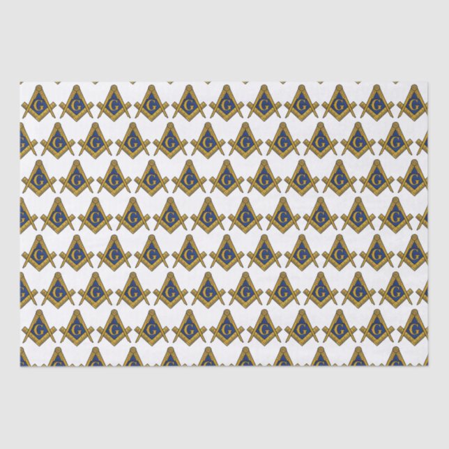 Freemason Masonic Square and Compass Freemasonry Tissue Paper (Front)