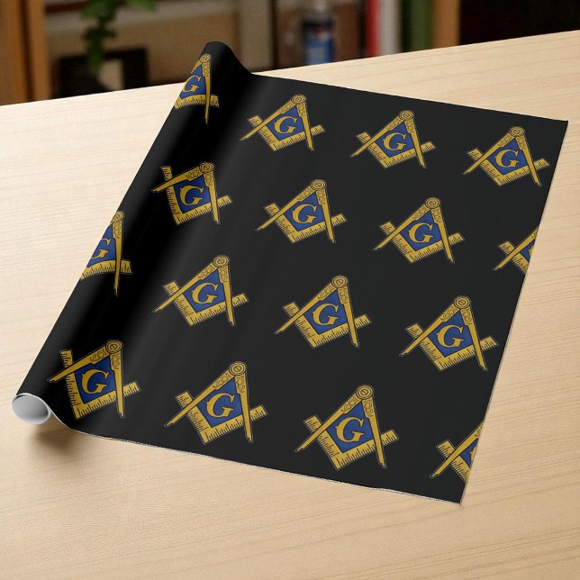 Freemason Masonic Square and Compass Freemasonry  Wrapping Paper (Creator Uploaded)