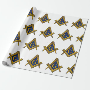 Freemason Masonic Square and Compass Freemasonry Wrapping Paper