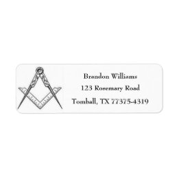 Freemason Masonic Square and Compass Return Address Label