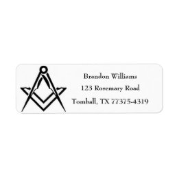Freemason Masonic Square and Compass Return Address Label