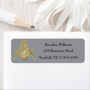 Freemason Masonic Square and Compass Return Address Label
