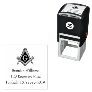 Freemason Masonic Square and Compass Self-inking Stamp