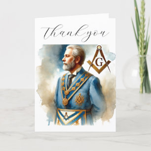 Freemason Masonic Square and Compass Thank you  Card
