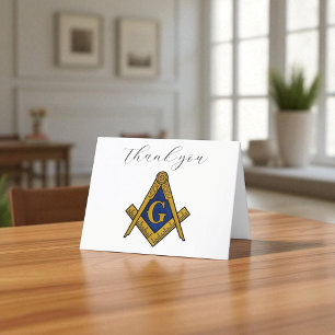 Freemason Masonic Square and Compass Thank you Card