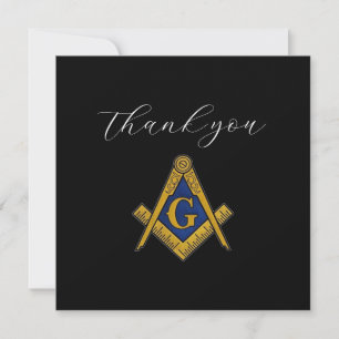 Freemason Masonic Square and Compass Thank you  Card