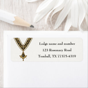 Freemason Masonic Square and Compass White Return Address Label