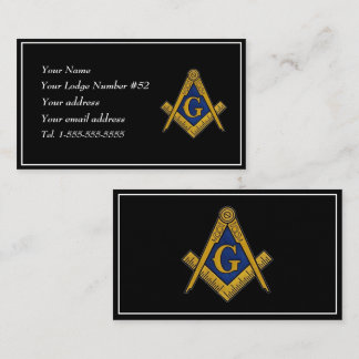 Freemason Masonic Square Compass Symbol Business Card