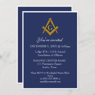 Freemason Masonry Black Masonic  Invitation