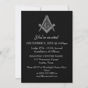 Freemason Masonry Black Masonic  Invitation