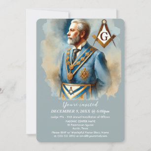 Freemason Masonry Square and Compass Masonic  Invitation