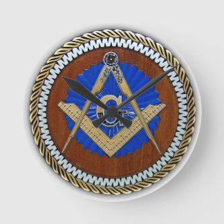 freemason NWO conspiracy square & compass Round Clock