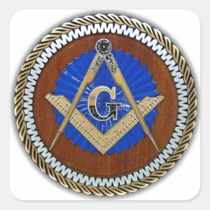 freemason NWO conspiracy square & compass Square Sticker