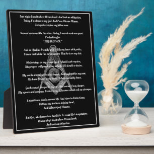 Freemason Poem Plaque